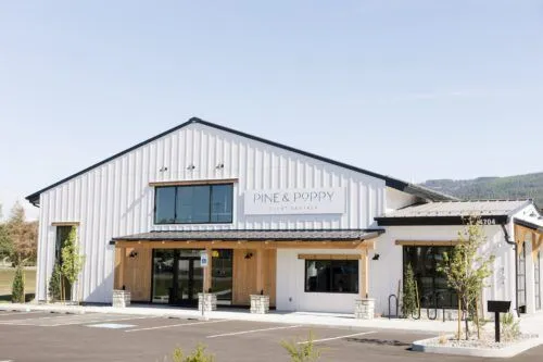 The Pine & Poppy Showroom exterior in Post Falls, Idaho